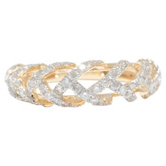 Anello con diamante Weave Design in oro massiccio 14 carati (certificato)