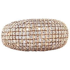 Pave Dome Diamond Ring in 14k Solid Gold (Certified)