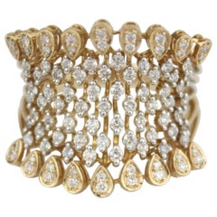 Crown Diamond Statement Ring in 14k Solid Gold (Certified)