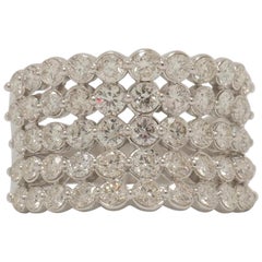 Diamond Eternity Broad Band Ring in 14K Solid Gold (Certified)