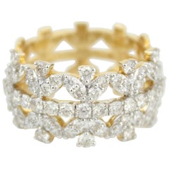 Crown Diamond Ring in 14K Solid Gold (Certified)
