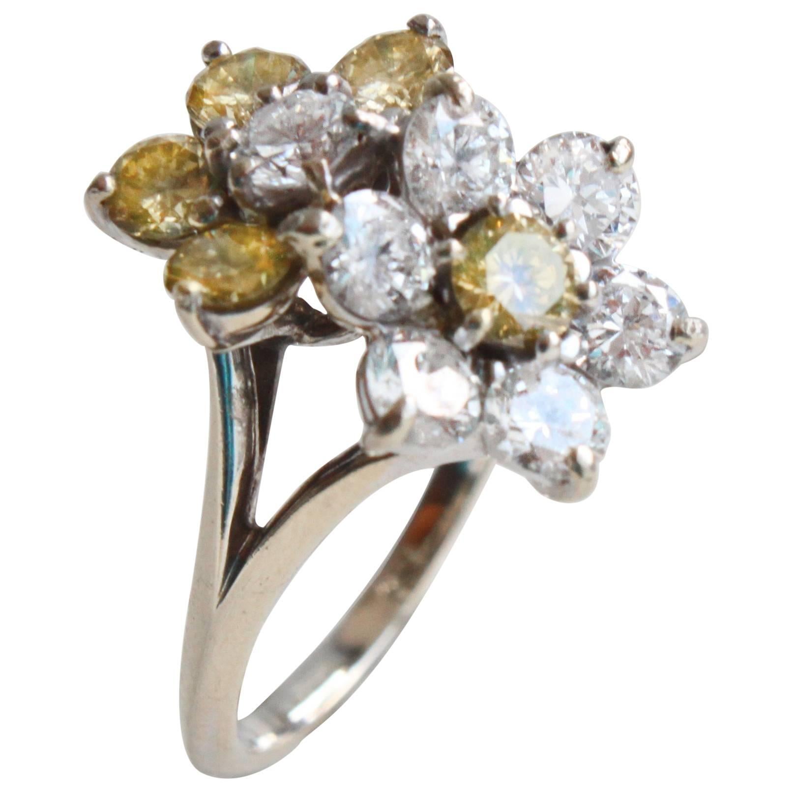 Mauboussin Fancy Yellow and White Diamond Cocktail Ring