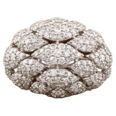 Dome Cluster Diamond Cocktail Ring in 14k Solid Gold (Certified)