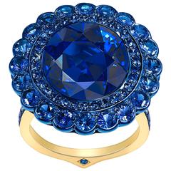 Ana De Costa Sapphire Gold Cluster Ring 5