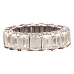 Eternity-Ring aus 14k massivem Gold mit Diamanten im Smaragdschliff (zertifiziert)