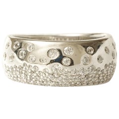 Bubble Diamond Band Ring With Flush Setting in 14k Solid Gold (Certified)