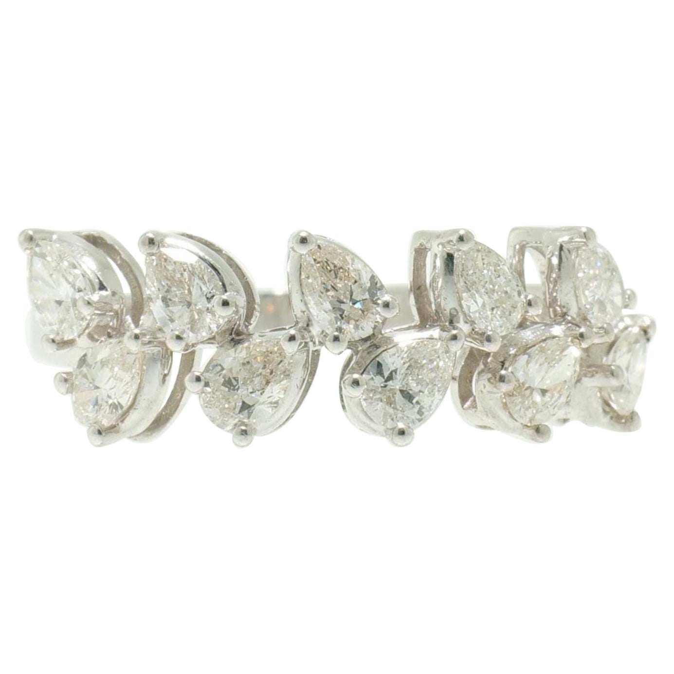 Birnenförmiger Diamantring aus 14K massivem Gold (zertifiziert)
