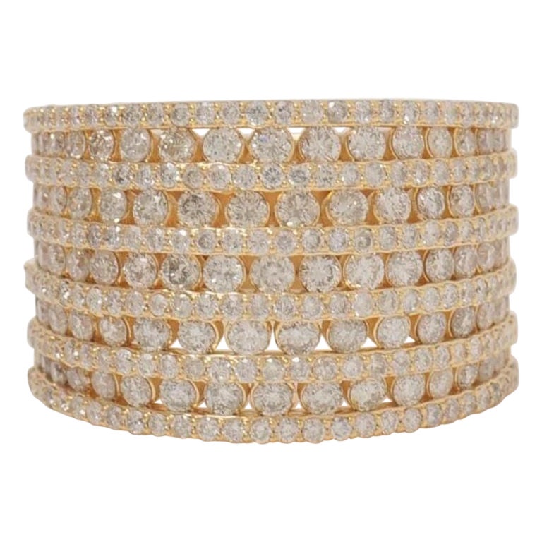 Diamond Eternity Statement Ring in 14K Solid Gold (Certified)