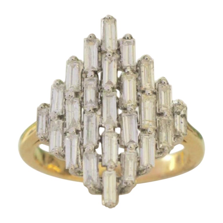 Baguette Diamond Ring in 14K Solid Gold (Certified)