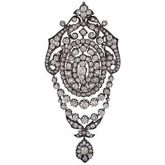Napoleon III French Antique Diamond Corsage Brooch 2