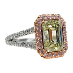 Bague Rive Gauche Jewelry, diamant naturel de couleur fantaisie de 3,46 carats