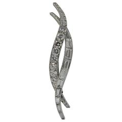 Van Cleef & Arpels Diamond Platinum Double Flamme Brooch