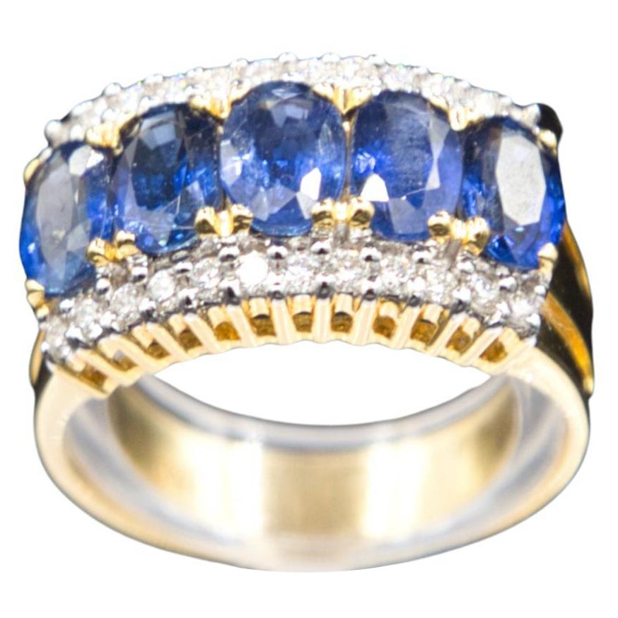 Sapphire Diamond  18 k ring