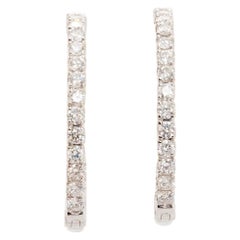 18 Karat Weißgold 2,77 Karat Diamant-Creolen-Ohrringe