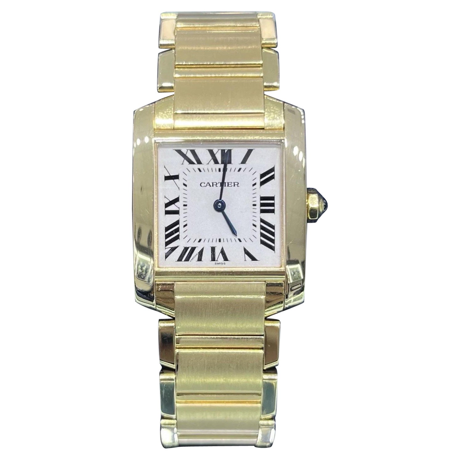 Cartier: 18 Karat Gelbgold Damen-Quarz-Uhr W50003N2 1821, Tank Francaise, Midsize