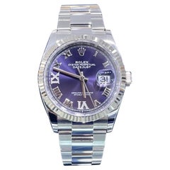 2024 Rolex Datejust 126234 Purple Aubergine Diamond 36mm Stainless Steel Jubilee