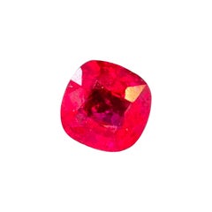 Rubí rojo vivo natural de Birmania sin calor de 0,52 quilates certificado por GIA