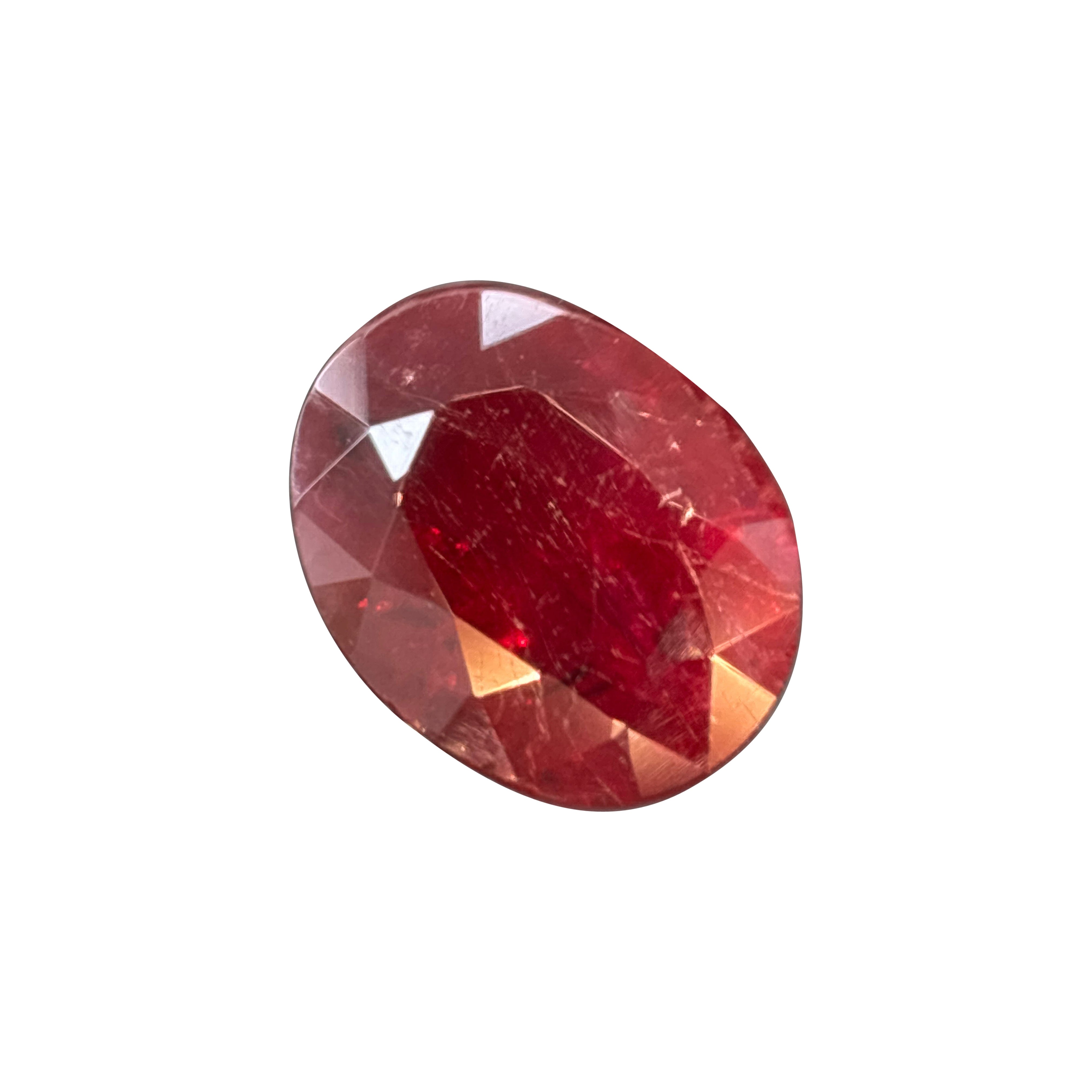 GIA Certified 1.99 Carat Burma No Heat Natural Oval Cut Ruby