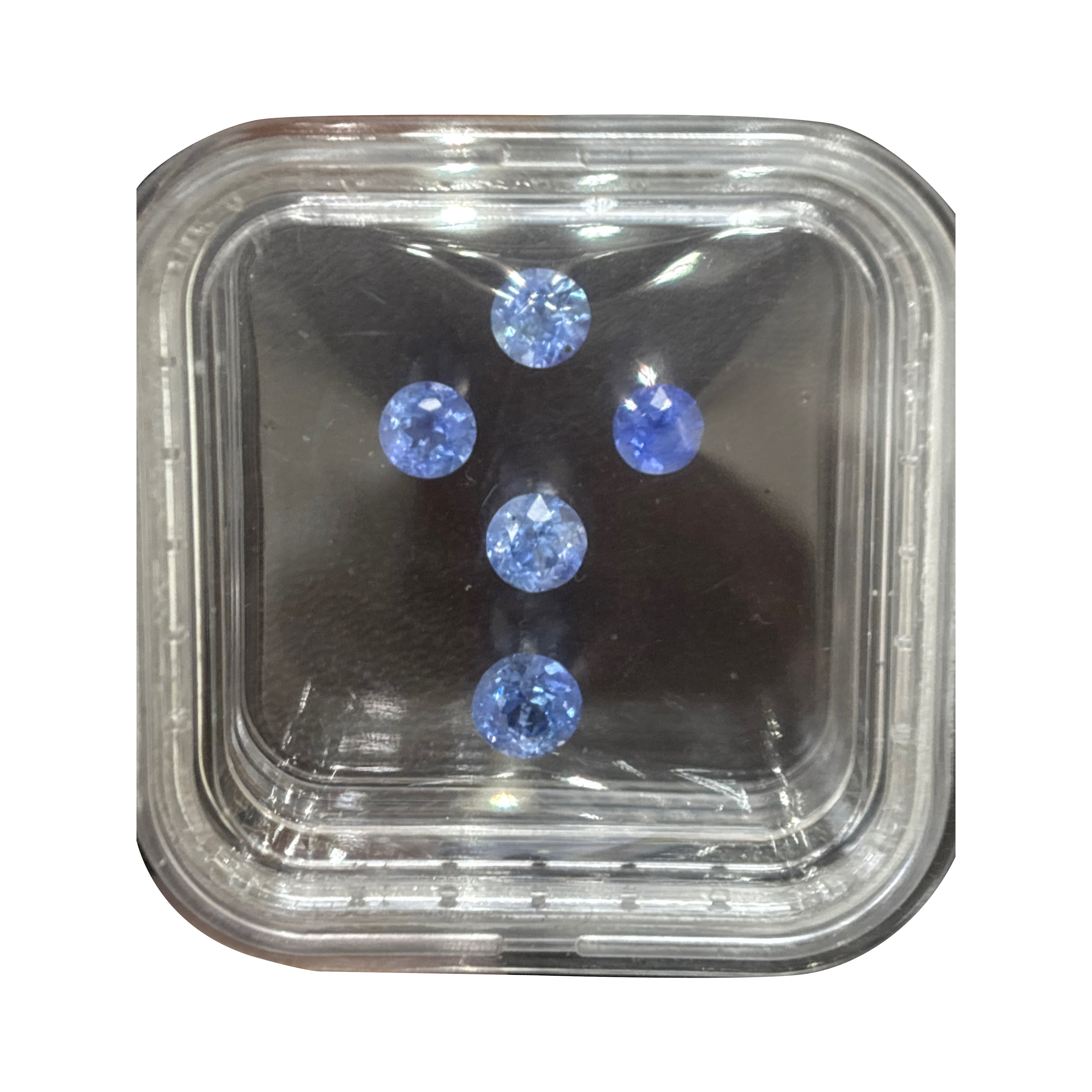 Natural 3.06 Carat Burma No Heat Round Cut Blue Sapphire Layout