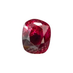 GIA Certified 1.66 Carat Burma No Heat Natural Cushion Cut Ruby