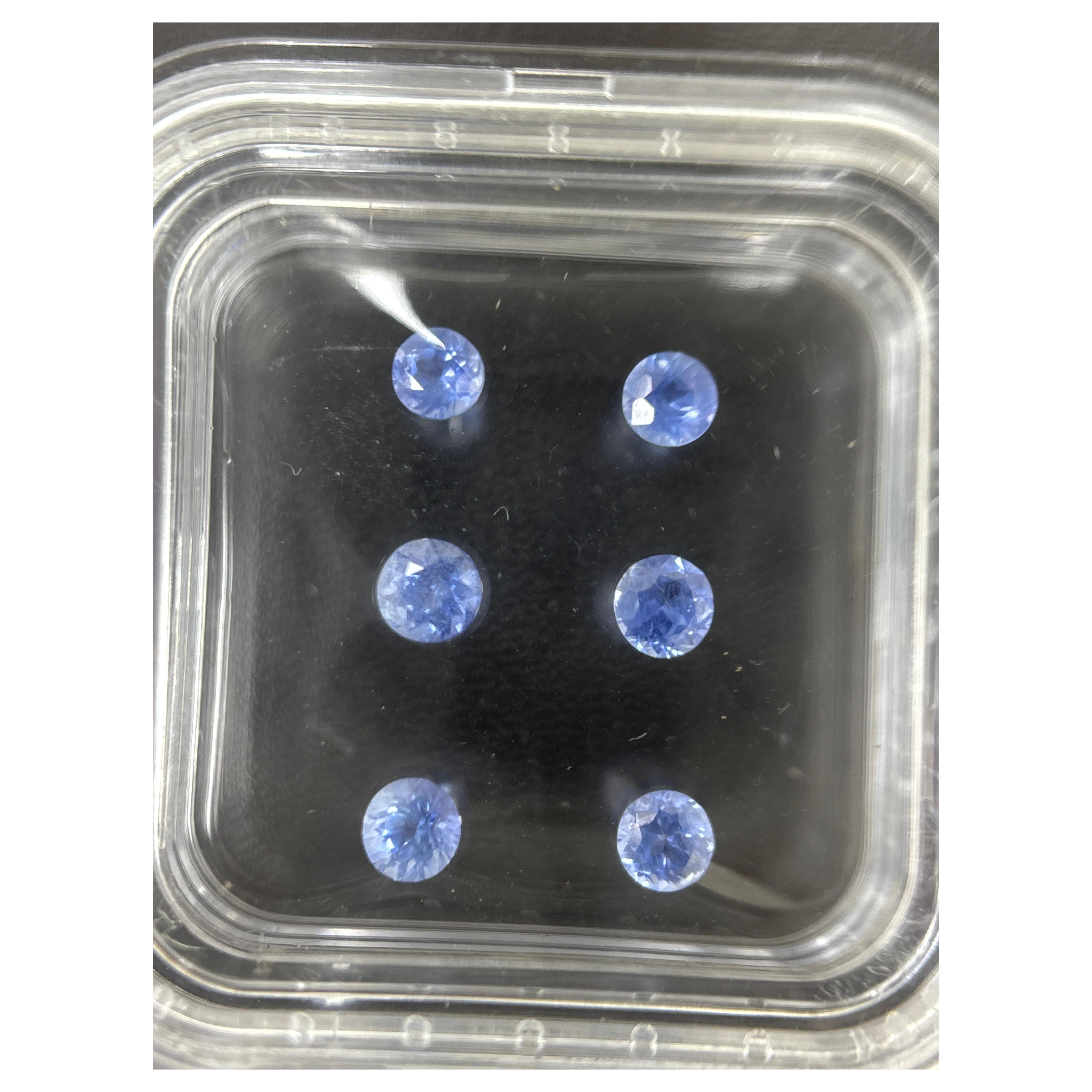 Natural 2.22 Carat Burma No Heat Round Cut Blue Sapphire Layout