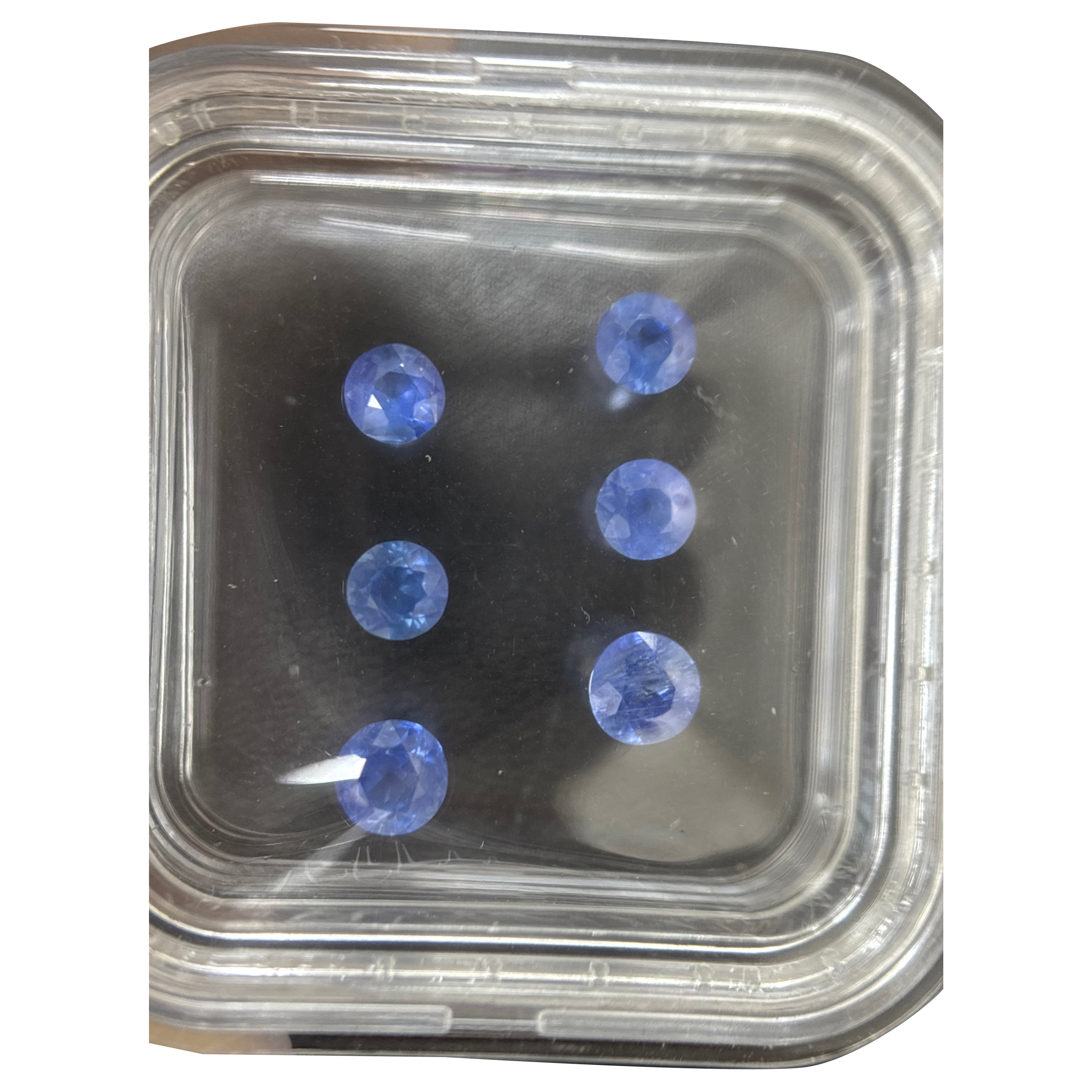 Natural 3 Carat Burma No Heat Round Cut Blue Sapphire Layout
