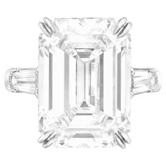 GIA Certified 5 Ct. Emerald Cut Diamond Tapered Baguette Ring