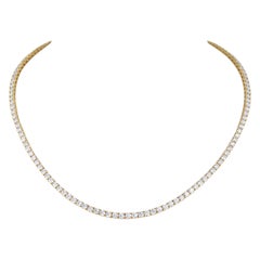 Alexander Beverly Hills 12.32ct Diamond Tennis Necklace 18k Yellow Gold 16.25in
