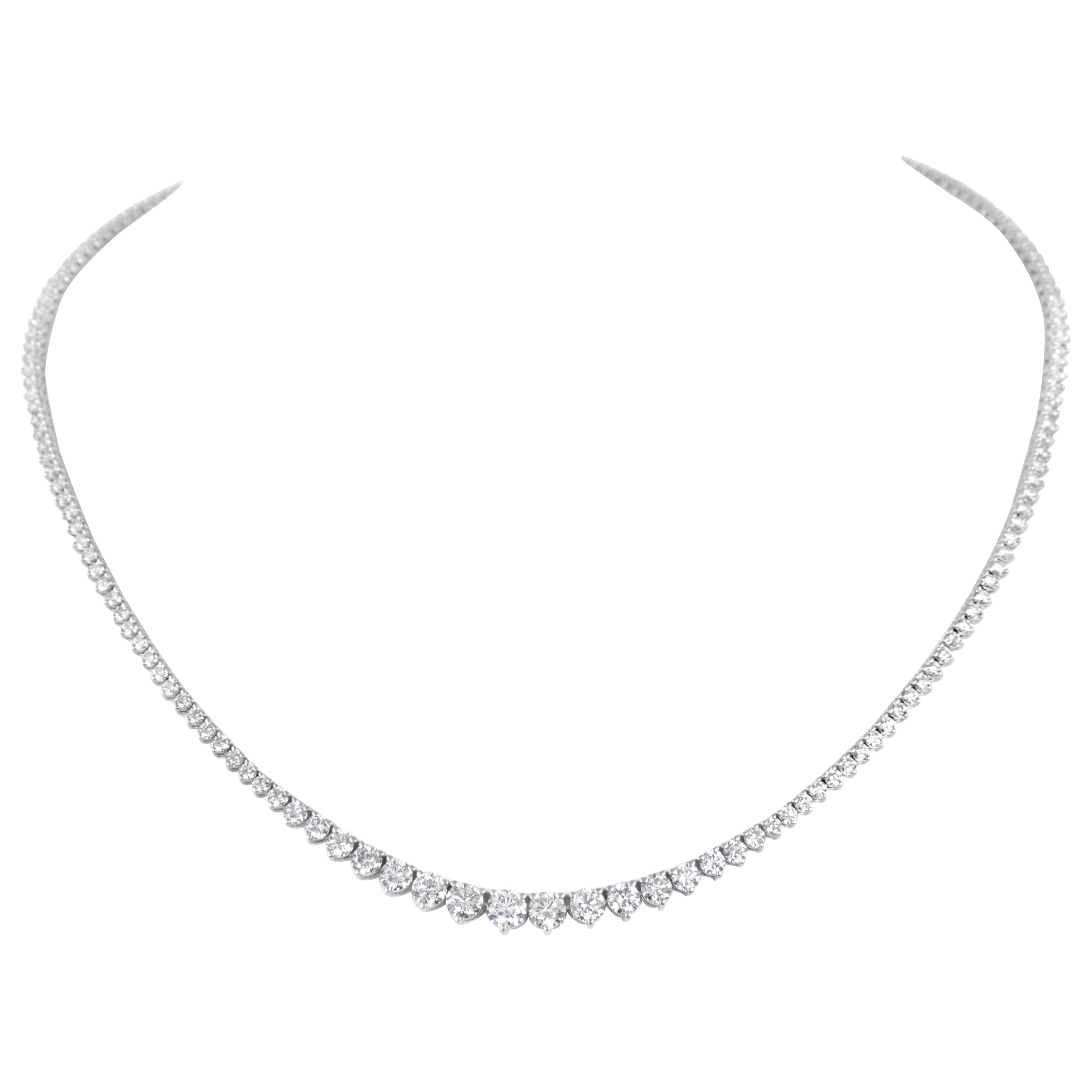Alexander Beverly Hills GIA 6,71 Karat Diamant Tennis Riviera Halskette 18k