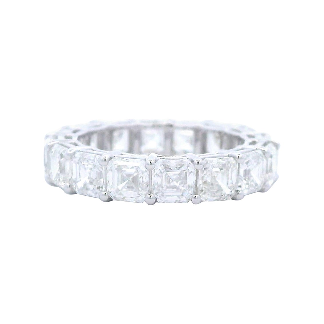 Alexander Beverly Hills 6,36ct Asscher Cut Diamante D/E VS1 Eternidad 18k 5,5