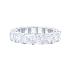 Alexander Beverly Hills 6.36ct Asscher Cut Diamond D/E VS1 Eternity 18k 5.5