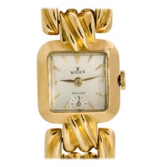 Rolex Antique Small Square Donna 18 carati Orologio in stock