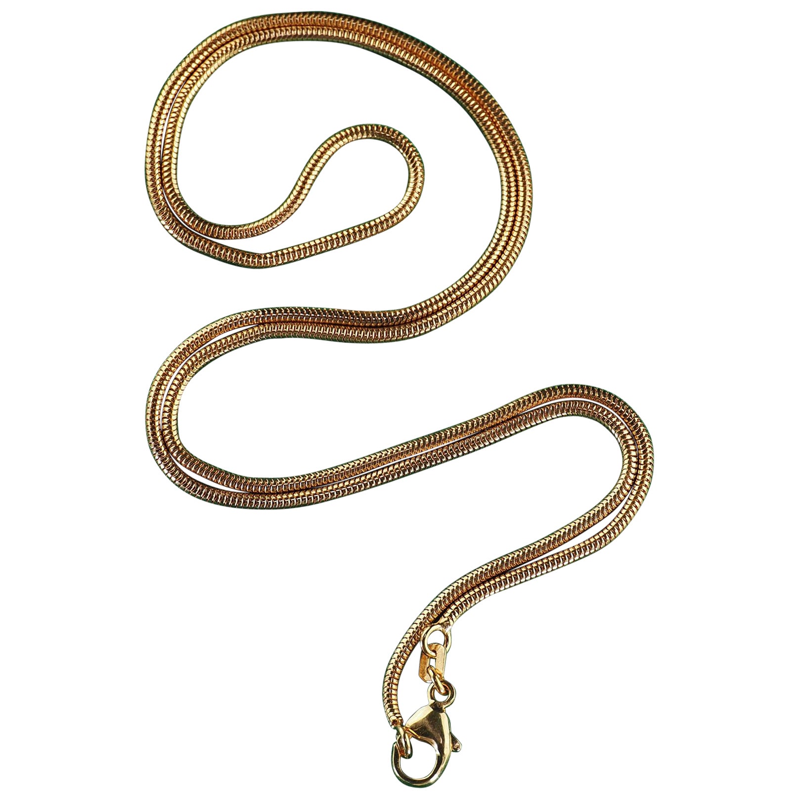 Vintage Estate 14K Yellow Gold Italian Snake Chain Necklace - 19.5 Inches