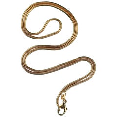 Vintage Estate 14K Yellow Gold Italian Snake Chain Necklace - 19.5 Inches