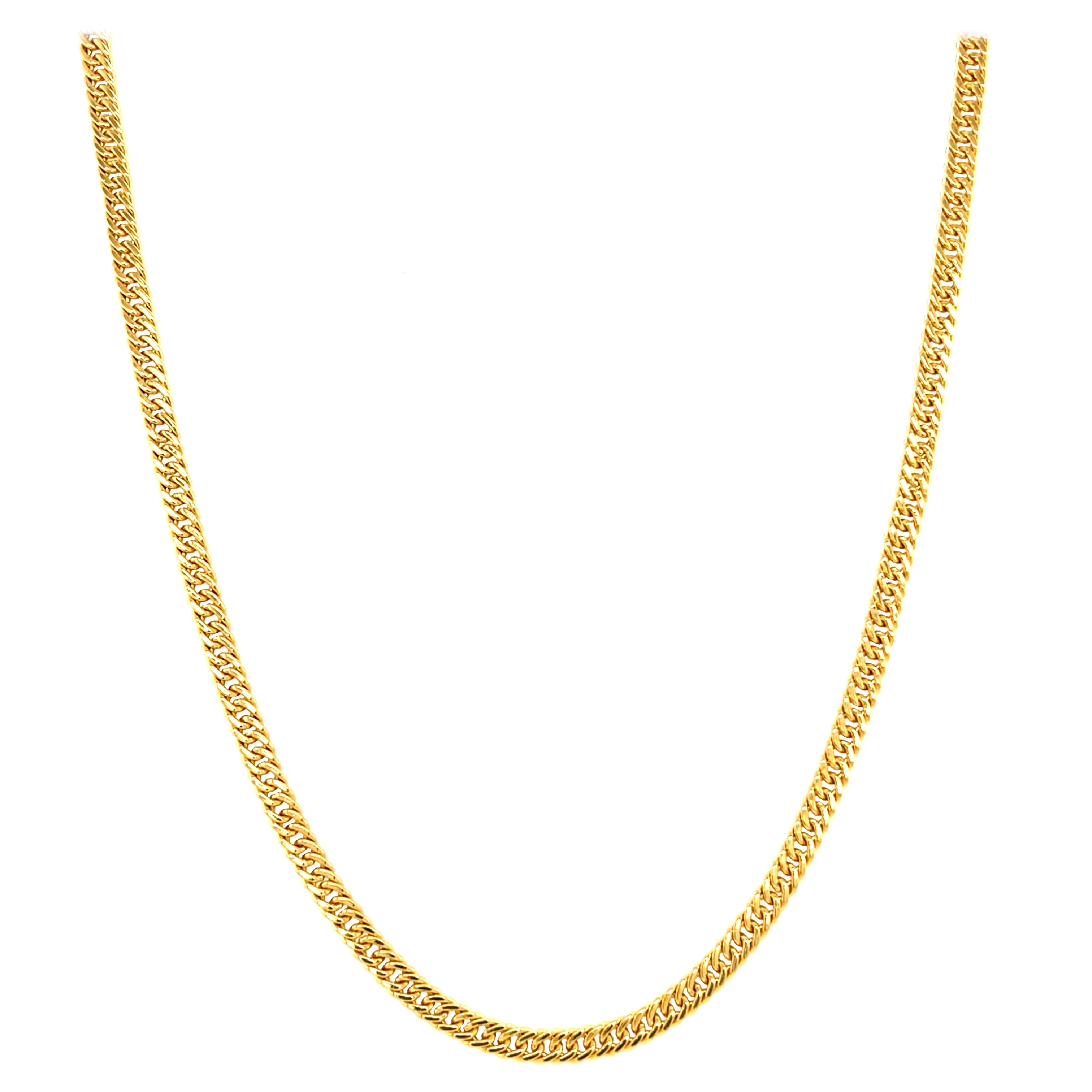 Modern 18 Karat Gold Curb Chain Necklace