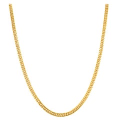 Modern 18 Karat Gold Curb Chain Necklace