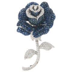 Broche vintage des années 1960, avec saphirs de 70,14 carats, sertis invisiblement
