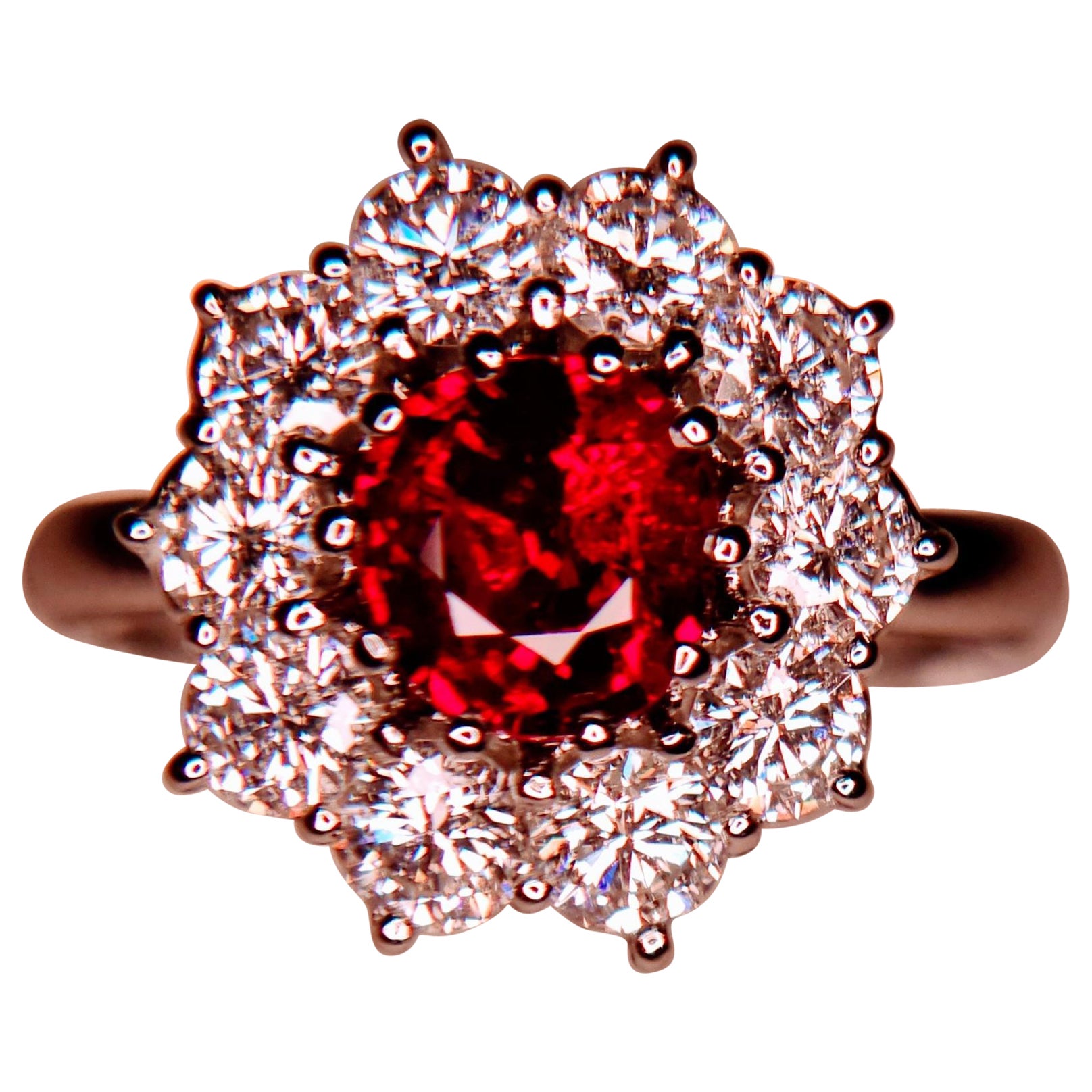 Vívido Rojo Sangre de Paloma Perfectamente Limpio 1,21 ct Sin Calentar  Anillo de rubí Mogok de Birmania