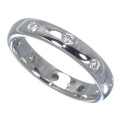 TIFFANY & Co. Etoile Platinum Diamond 4mm Band Ring 7