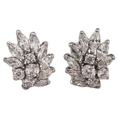 NOUVEAU rapport FIRE du GIA et de l'UGL Boucles d'oreilles composées de diamants naturels en platine
