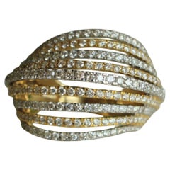 Anello con diamante Wave Lines in oro massiccio 14K (certificato)