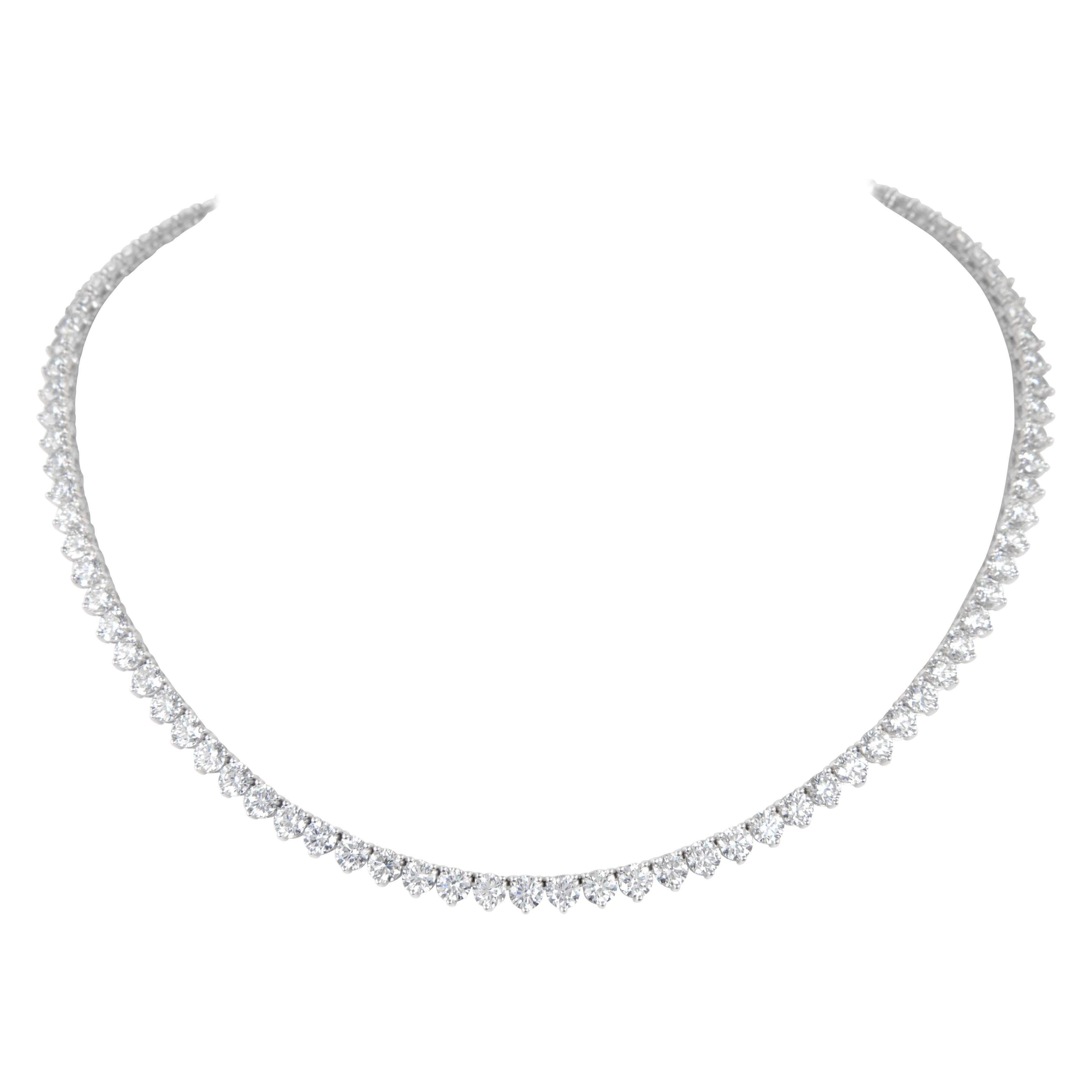 Alexander Beverly Hills 23.31ct Diamond Three-Prong Tennis Necklace 18k