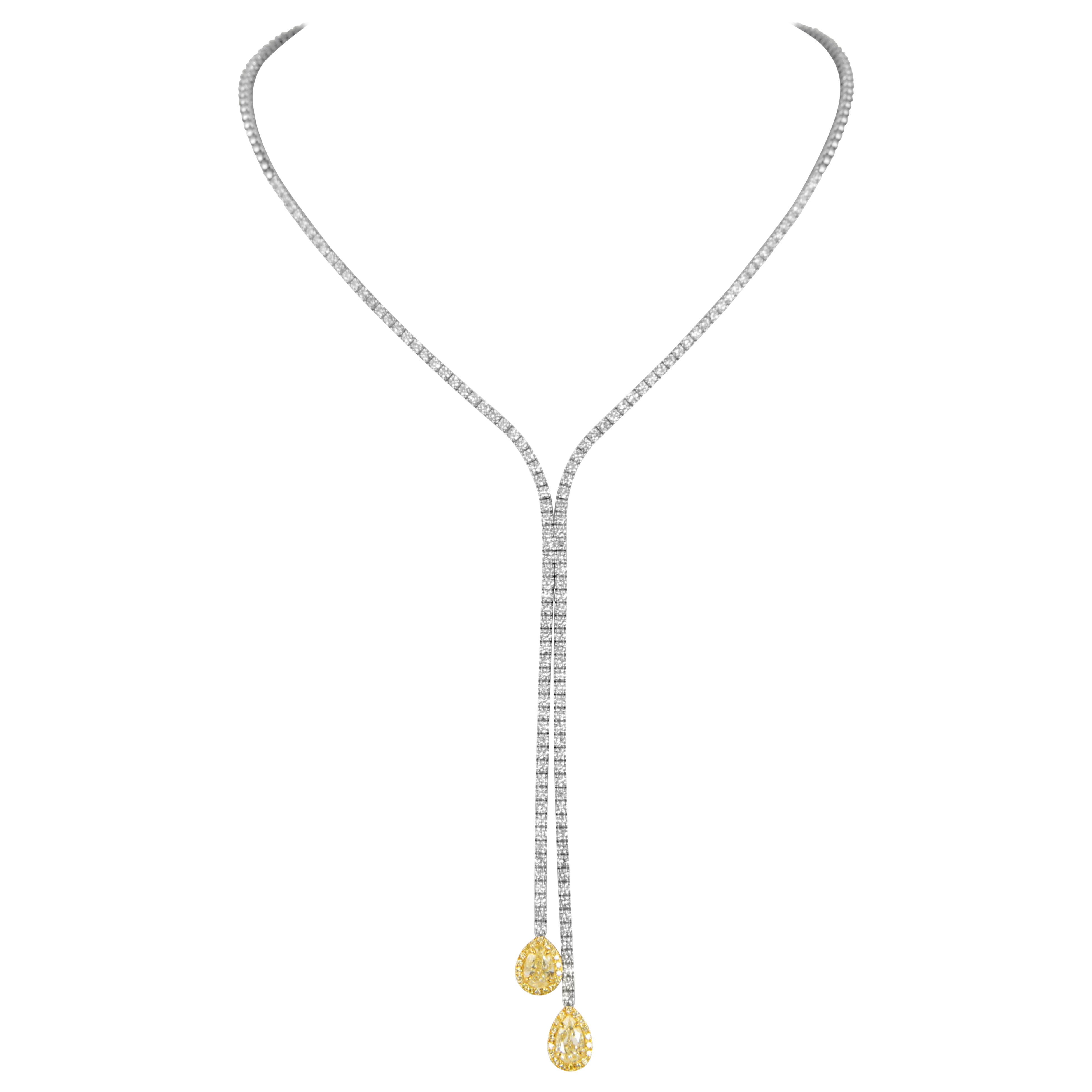 Alexander Beverly Hills 5.92ct Fancy Yellow Diamond Drop Necklace 18k Gold