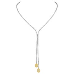 Alexander Beverly Hills 5,92 Karat Ausgefallene gelbe Diamant-Tropfen-Halskette 18k Gold