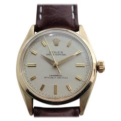 Mens Rolex Oyster Perpetual Ref 6564 14k Solid Gold 34mm 1950s Automatic RA462B