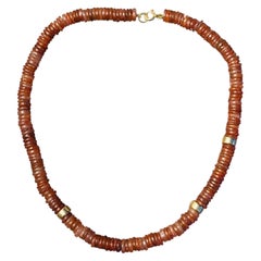 Collier STRAWBERRY QUARTZ et or 14 carats