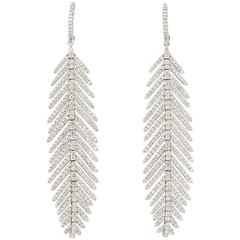 Diamond Gold Flexible Feather Earrings 10