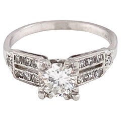 Vintage 1950s Platin und Diamant Verlobungsring