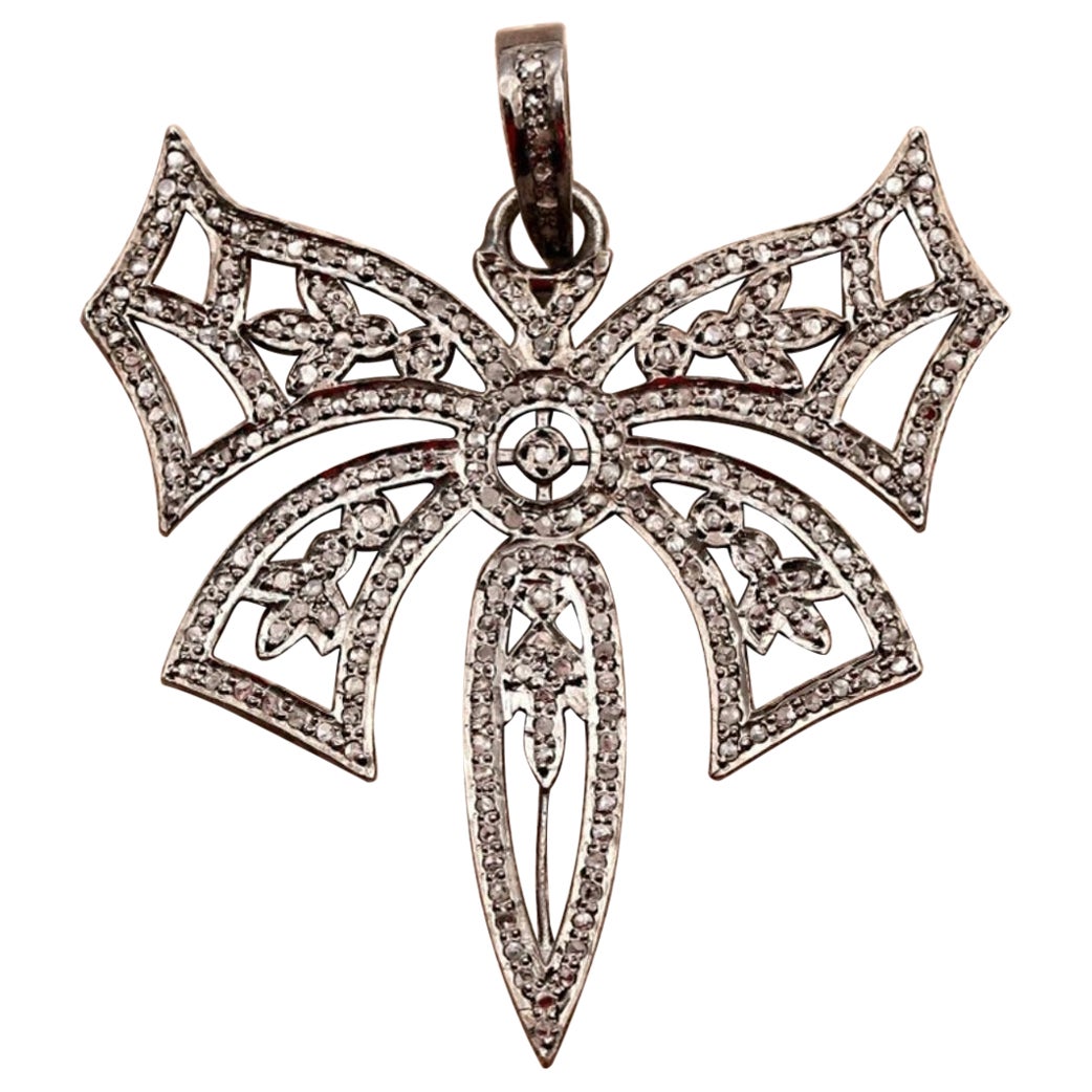 Pave Diamond Unique Butterfly Pendant 925 Silver Diamond Handmade Pendant Gift.