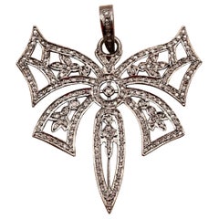 Pave Diamond Unique Butterfly Pendant 925 Silver Diamond Handmade Pendant Gift.